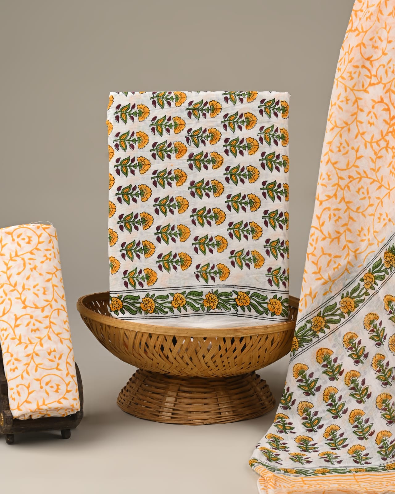 block print suit set exporter